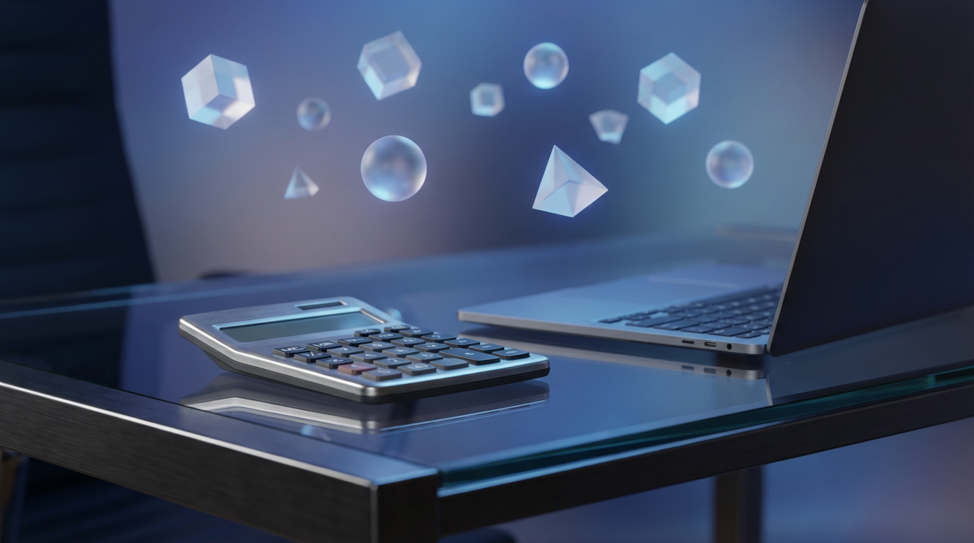 Modern premium calculator workspace with clean design and soft gradients